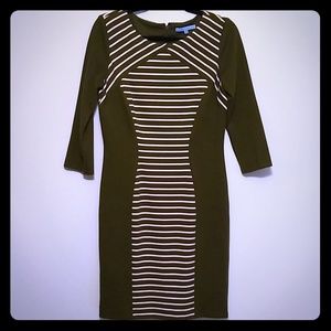 Antonio Melani Green and White Stripped Dress